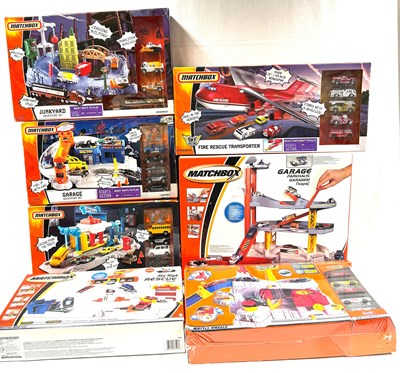 Lot 8 - Matchbox Die-Cast Modern Issue Large Playsets x 7 MIB (SEE PICTURES)