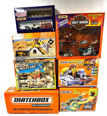 Lot 16 - Matchbox Modern Issue Diecast vehicle and playsets x 7 MIB