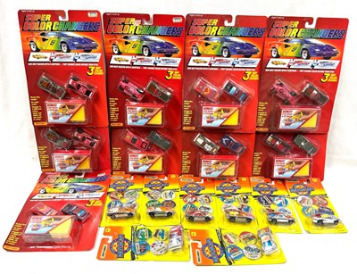 Lot 27 - Matchbox Modern Issue Die-cast Super Color Changers & Matchcaps packs x 17 MIP