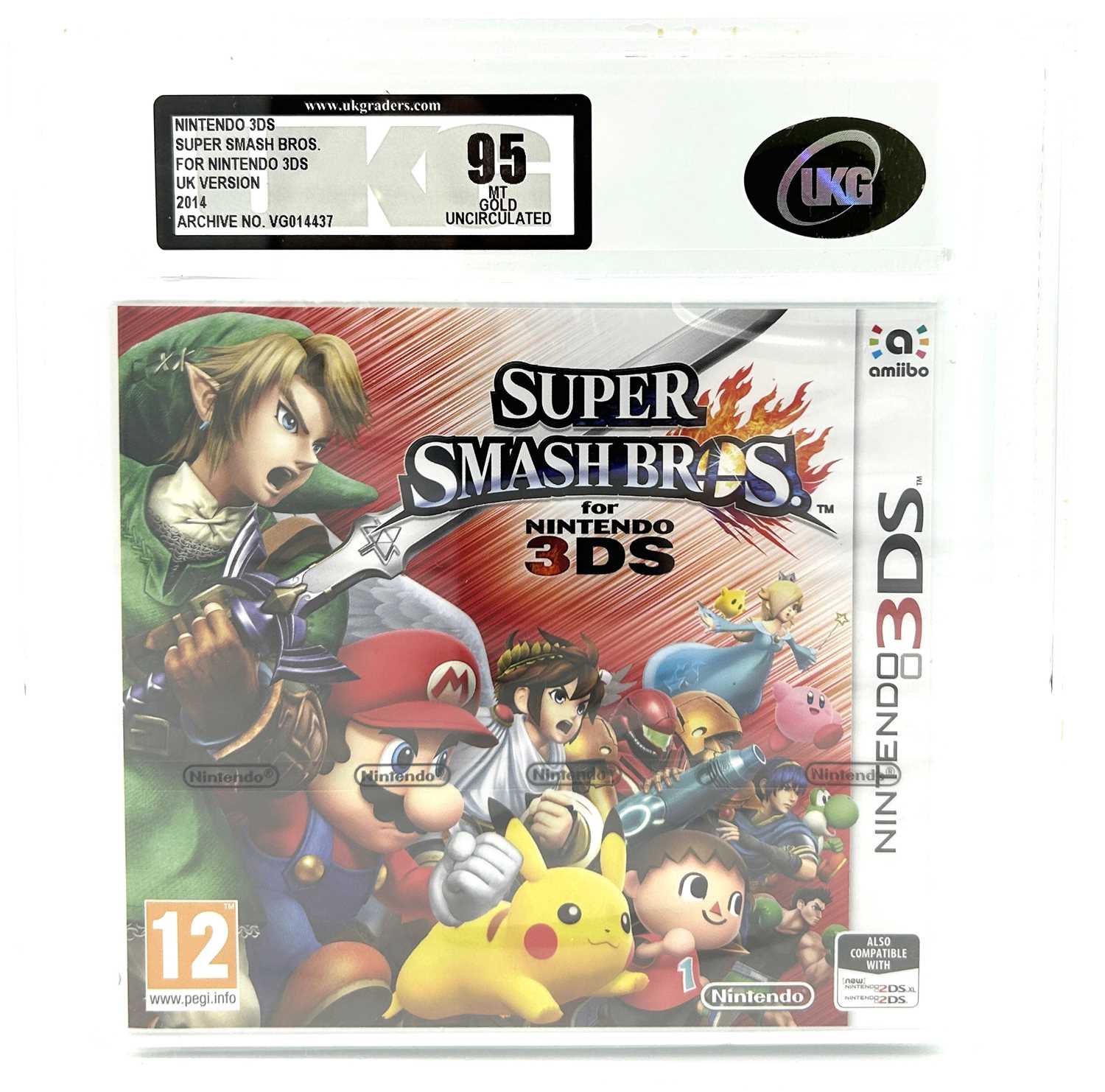 Lot 55 - Nintendo 3DS Super Smash Bros. For Nintendo 3DS UK Version 2014 - UKG Graded 95 Mint Gold Uncirculated