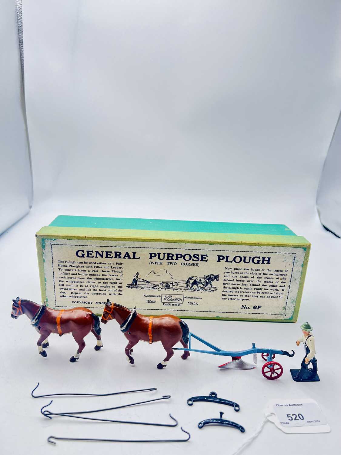 Lot 520 - Britains - Set 6F - General Purpose Plough, [Early Post War Version]
