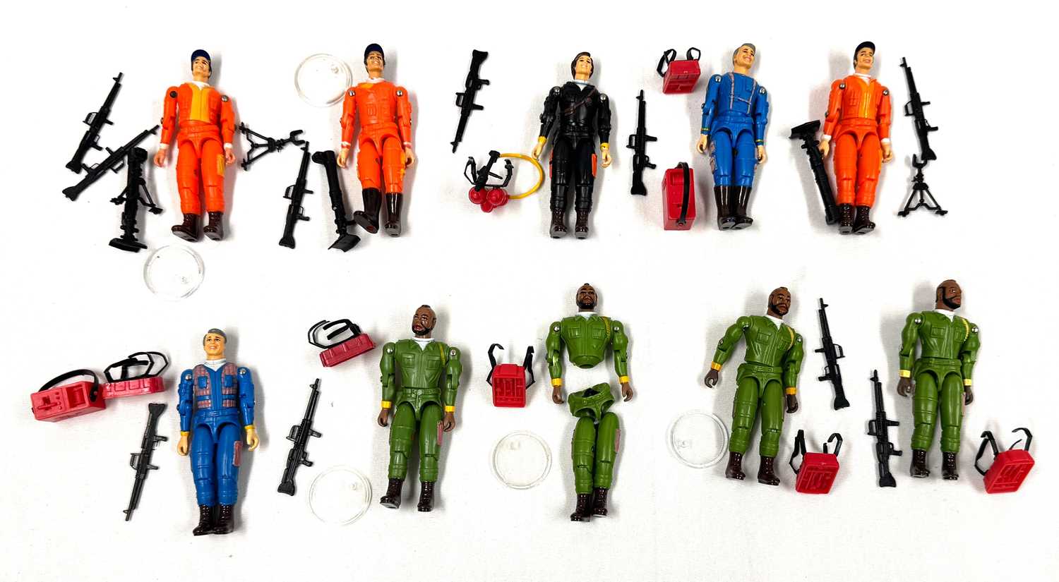 Lot 98 - Galoob vintage A-Team 3 3/4" figures x 10