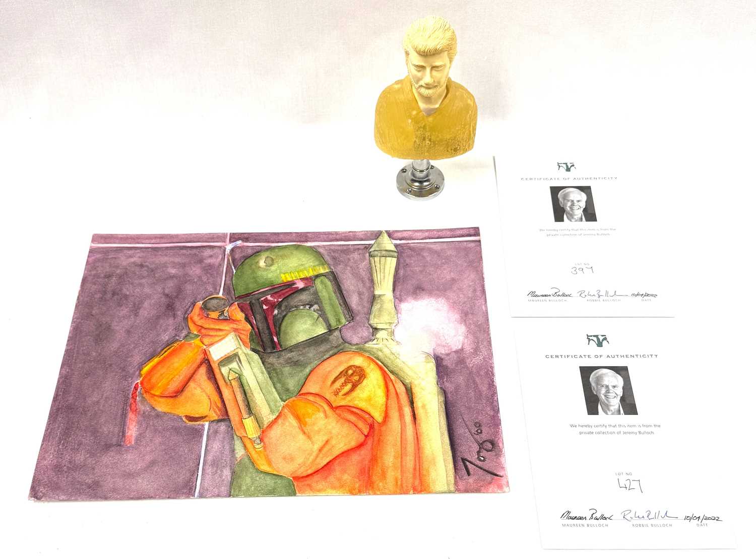 Lot 135 - Star Wars Estate of Jeremy Bulloch Fan Art & Statue (Gifted to Jeremy)