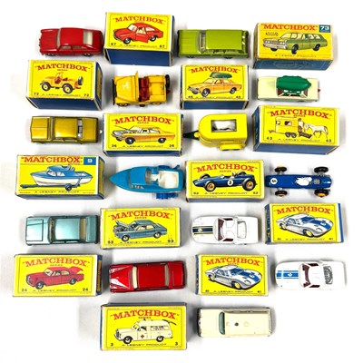 Lot 60 - Matchbox Regular Wheels Group of Mid to Late 1960's Issue Cars & Trailers