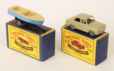 Lot 81 - Matchbox Regular Wheels 30a Ford Prefect & 48a Sports Boat on Trailer.