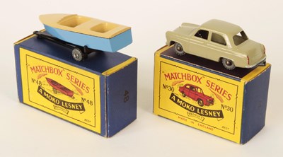 Lot 81 - Matchbox Regular Wheels 30a Ford Prefect & 48a Sports Boat on Trailer.