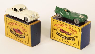 Lot 83 - Matchbox Regular Wheels Pair of 1950's Issue Jaguar Cars.