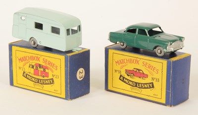 Lot 84 - Matchbox Regular Wheels 33a Ford Zodiac & 23b Berkley Cavalier Caravan.