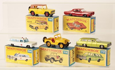 Lot 126 - Matchbox Regular Wheels Group of Late 1960's Issue American Cars.