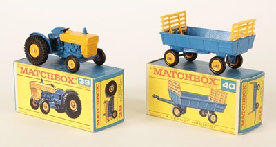 Lot 131 - Matchbox Regular Wheels 39c Ford Tractor & 40c Farm Hay Trailer