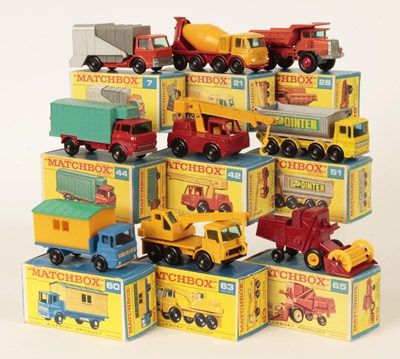 Lot 133 - Matchbox Regular Wheels Group of Late 1960's Issue Commercial Vehicles.