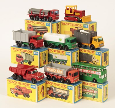 Lot 134 - Matchbox Regular Wheels Group of Late 1960's Issue Commercial Vehicles.