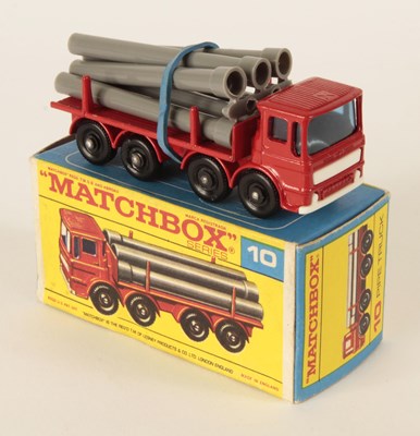 Lot 138 - Matchbox Regular Wheels 10d Leyland Pipe Truck RARE WHITE PLASTIC GRILLE