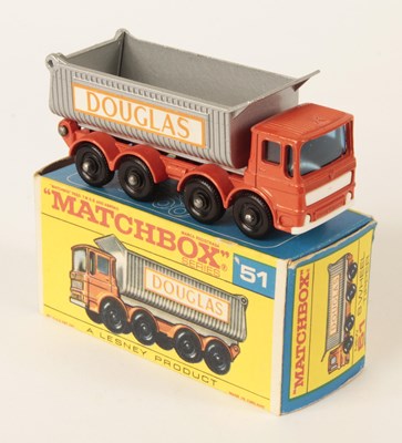 Lot 146 - Matchbox Regular Wheels 51c AEC Douglas Tipper Truck RARE WHITE GRILLE & BASE.