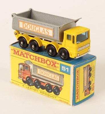 Lot 147 - Matchbox Regular Wheels 51c AEC Douglas Tipper Truck LEMON YELLOW BODY.