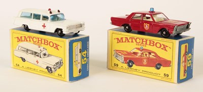 Lot 170 - Matchbox Regular Wheels Pair of American Emergency Service Vehicles IN SCARCE TYPE E3 BOXES.