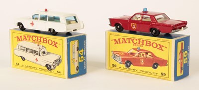 Lot 170 - Matchbox Regular Wheels Pair of American Emergency Service Vehicles IN SCARCE TYPE E3 BOXES.
