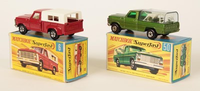 Lot 186 - Matchbox Superfast 6a Ford Pick-Up Truck & 50a Ford Kennel Truck.