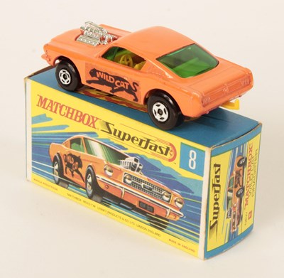 Lot 188 - Matchbox Superfast 8b Ford Mustang Wild Cat Dragster - RARE ORANGE BASE.