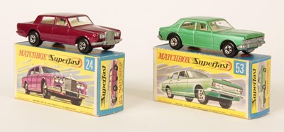 Lot 191 - Matchbox Superfast 24a Rolls Royce Silver Shadow & 53a Ford Zodiac