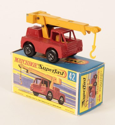 Lot 194 - Matchbox Superfast 42a Iron Fairy Crane - RED BODY WITH RARE YELLOW JIB