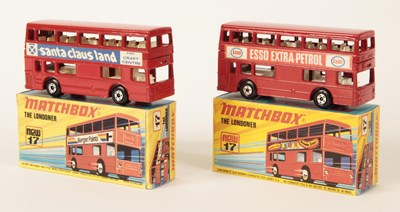 Lot 226 - Matchbox Superfast 2 x 17b Daimler Fleetline Londoner Bus RARE ISSUES.