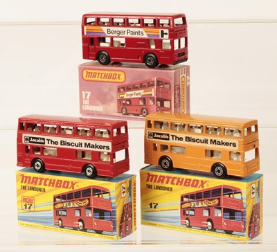 Lot 227 - Matchbox Superfast 2 x 17b Londoner Bus PROMOTIONAL ISSUE "JACOB'S THE BISCUIT MAKERS"