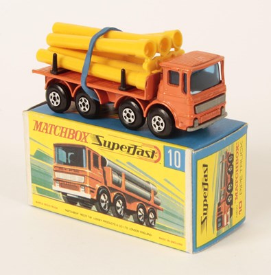 Lot 236 - Matchbox Superfast 10a Leyland Pipe Truck - RARE SILVER-GREY PLASTIC GRILLE & BASE