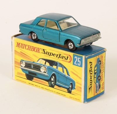 Lot 237 - Matchbox Superfast 25a Ford Cortina - RARE METALLIC DARK BLUE BODY