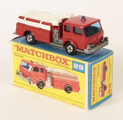 Lot 240 - Matchbox Superfast 29a Fire Pumper Truck IN RARE TRANSITIONAL TYPE F3 BOX.