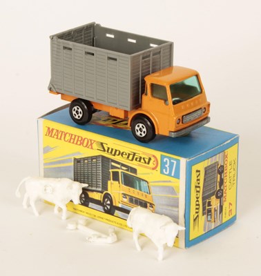 Lot 244 - Matchbox Superfast 37a Dodge Cattle Truck - ORANGE CAB & CHASSIS, RARE SILVER-GREY PLASTIC REAR BODY