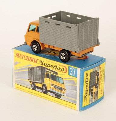 Lot 244 - Matchbox Superfast 37a Dodge Cattle Truck - ORANGE CAB & CHASSIS, RARE SILVER-GREY PLASTIC REAR BODY