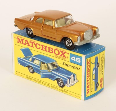 Lot 248 - Matchbox Superfast 46a Mercedes 300SE Coupe - METALLIC ORANGE-GOLD WITH OPENING DOORS.