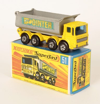 Lot 251 - Matchbox Superfast 51a AEC Pointer Tipper Truck - RARE SILVER-GREY GRILLE & BASE.