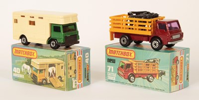 Lot 281 - Matchbox Superfast 40c Bedford Horsebox & 71c Dodge Cattle Truck Variations