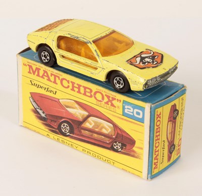 Lot 290 - Matchbox Superfast 20a Lamborghini Marzal WITH BULLS HEAD HOOD LABEL FROM 73a MERCURY COMMUTER