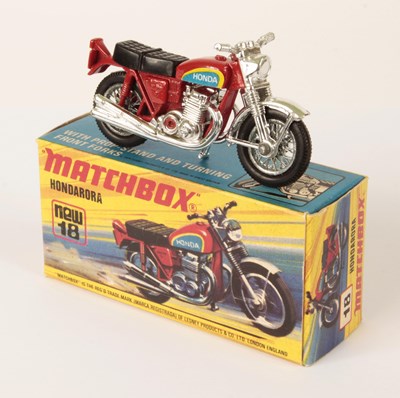 Lot 295 - Matchbox Superfast 18b Hondarora Honda CB750 Motorcycle WITH TRIAL LABELS