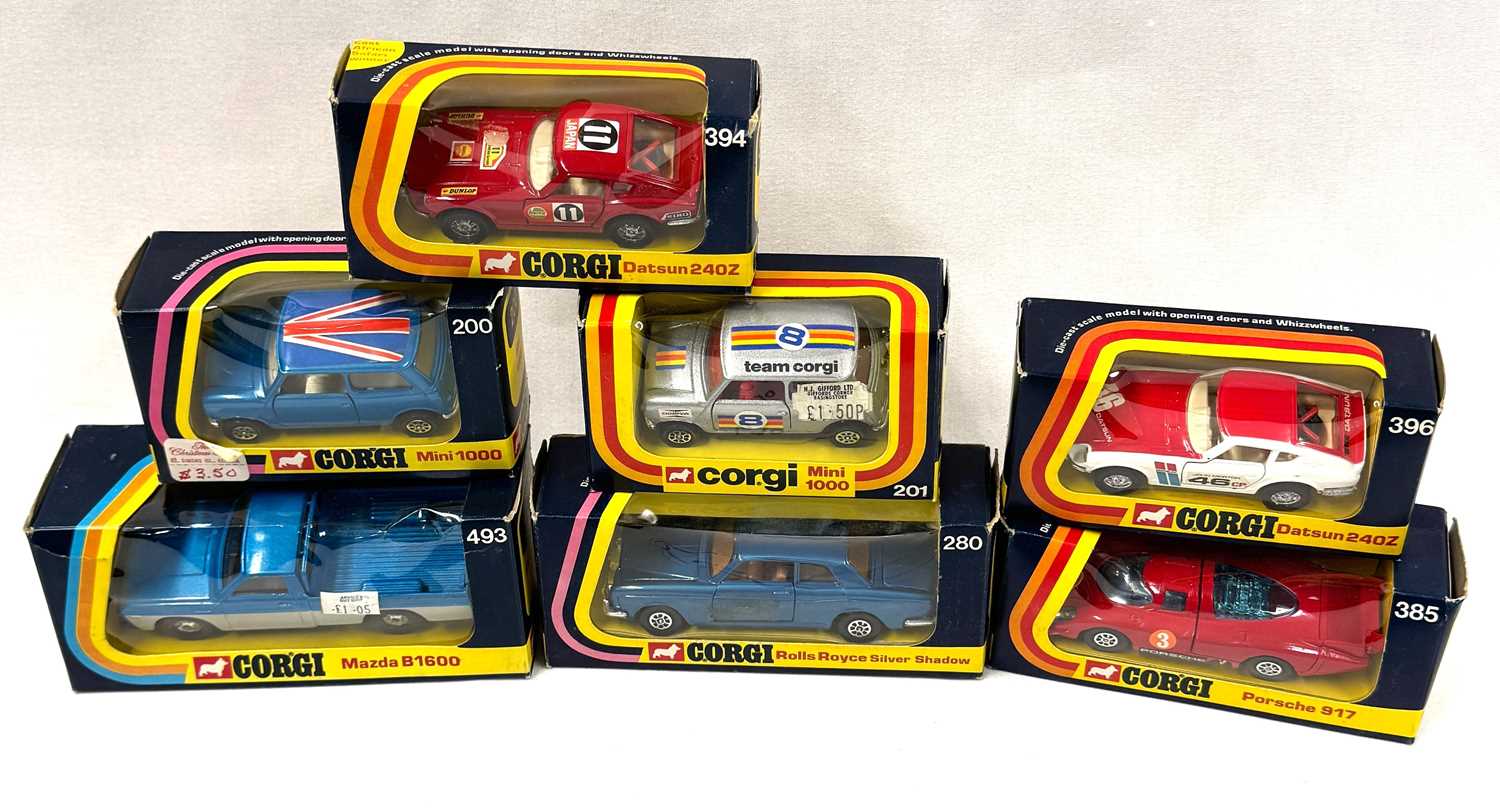 Lot 710 - Corgi Toys Group of 7 x Mid to Late 1970's Issue Cars Boxed