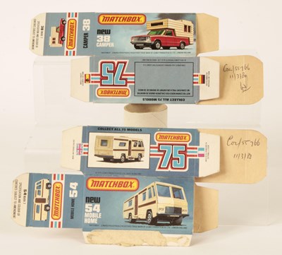 Lot 381 - Matchbox Superfast Bowater's 2 x Printers Proof Type L Boxes - 38d Ford Camper & 54d Mobile Home