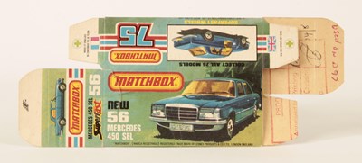 Lot 383 - Matchbox Superfast Bowater's Printers Proof Empty "New" Type K Box For 56c Mercedes 450 SEL