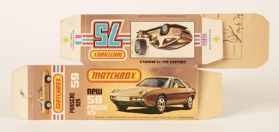 Lot 384 - Matchbox Superfast Bowater's Printers Proof Empty "New" Type L Box For 59d Porsche 928