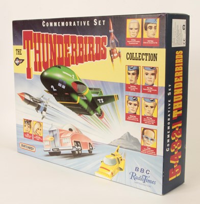 Lot 398 - Matchbox Vintage 1990's Thunderbird 2 Electronic Play Set & Radio Times Gift Set
