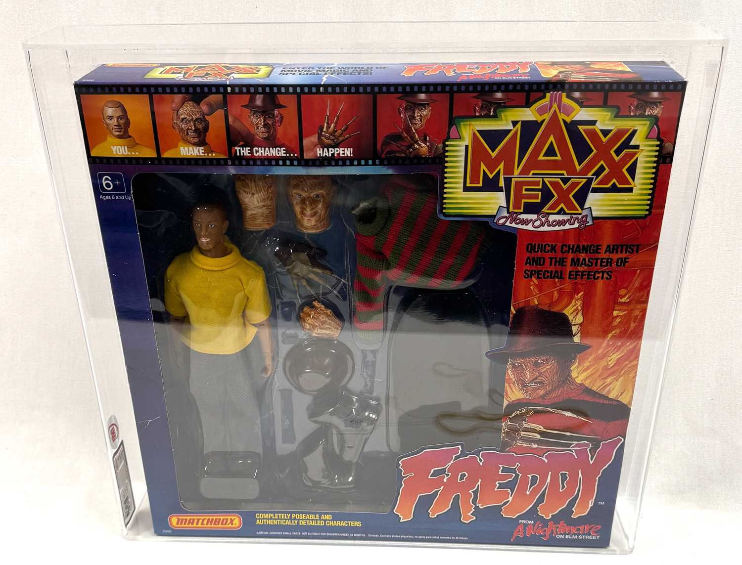 Lot 206 - Matchbox MAXX FX 1989 Freddy From A Nightmare on Elm Street figure set UKG Graded 85%