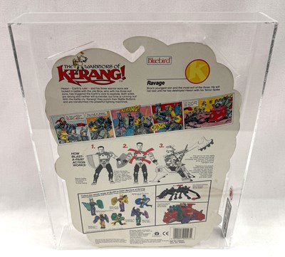 Lot 216 - Bluebird 1991 Warriors of Kerang Ravage with Terror Spike figure MOC UKG Graded 85%