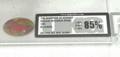 Lot 216 - Bluebird 1991 Warriors of Kerang Ravage with Terror Spike figure MOC UKG Graded 85%