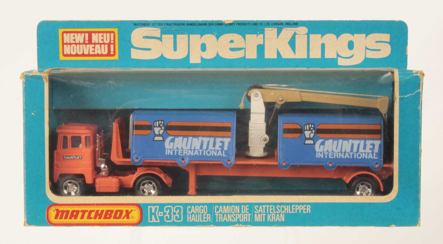 Lot 460 - Matchbox Super Kings K-33 Scammell Crusader Articulated Cargo Hauler RARE ORANGE TRACTOR UNIT