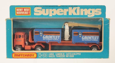 Lot 460 - Matchbox Super Kings K-33 Scammell Crusader Articulated Cargo Hauler RARE ORANGE TRACTOR UNIT