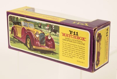 Lot 487 - Matchbox Models of Yesteryear Y-11 1938 Lagonda Drophead Coupe RARE METALLIC MAGENTA CHASSIS