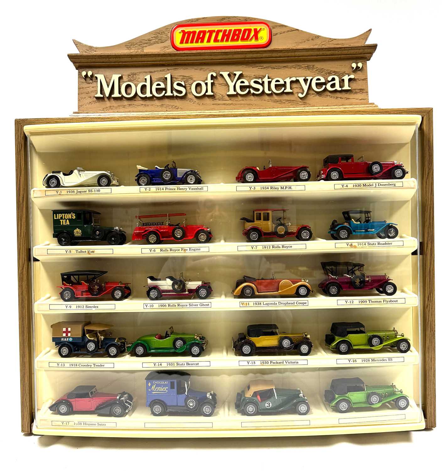 Lot 484 - Matchbox Models Of Yesteryear late 1970's issue Retail Counter Display case with 20 x Models
