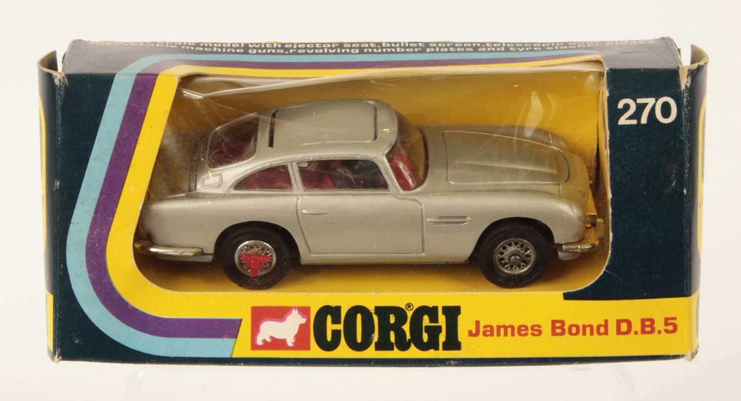 Lot 739 - Corgi Toys 270 James Bond Aston Martin DB5 Late Issue 1973 Copyright Striped Window Box